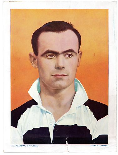 T. McGIBBON AYR UNITED FOOTBALL CLUB TOPICAL TIMES CARD 1933 LARGE