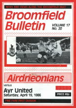 Airdrieonians (a) 19 Apr 86
