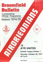 Airdrieonians (a) 26 Oct 74