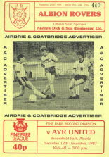 Albion Rovers (a) 12 Dec 87