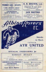 Albion Rovers (a) 1st Mar 52