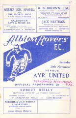Albion Rovers (a) 29 Nov 52