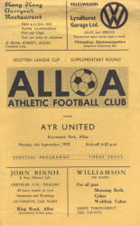 Alloa Athletic (a) 4 Sep 72 LC Supp