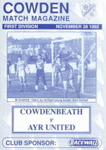 Cowdenbeath (a) 28 Nov 92 (played 8 Dec 92)