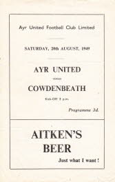 Cowdenbeath (h) 20 Aug 49