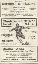 Dunfermline Athletic (a) 24 Nov 56