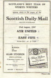 East Fife (h) 23 Aug 47