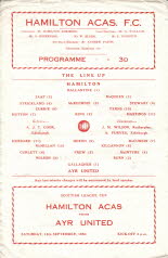 Hamilton Acad (a) 18 Sep 62 (match played 18th Aug)