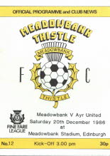 Meadowbank (a) 20 Dec 86