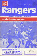 Rangers (a) 30 Dec 72