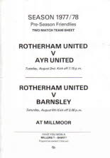 Rotherham United (a) 2 Aug 77