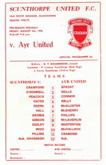 Scunthorpe United (a) 4 Aug 78
