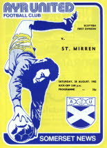 St Mirren (h) 28 Aug 82 LC (prog says Div 1)